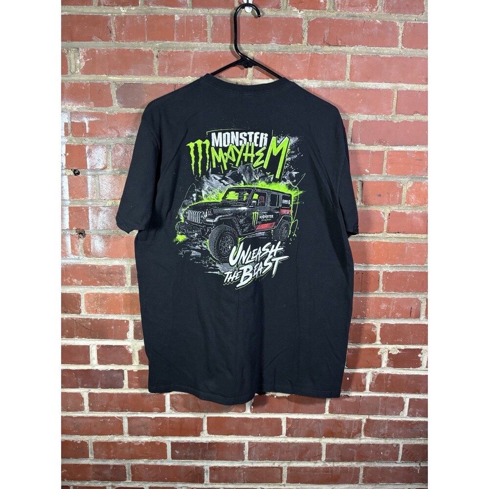 Monster Energy Monster Mayhem Jeep T-Shirt Black Y2K Style Graphic Men’s XL